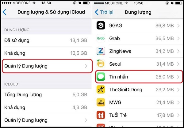 cách giải phóng dung lượng iphone