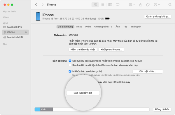cách sao lưu dữ liệu iphone