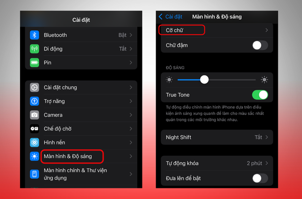 chỉnh cỡ chữ iphone
