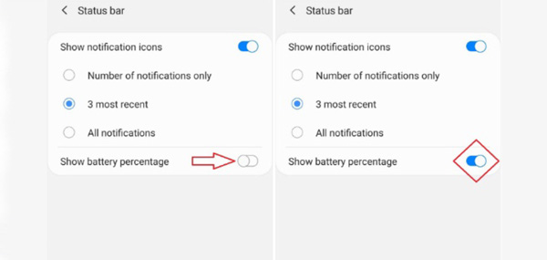 Cách hiển thị phần trăm pin trên Samsung (1)