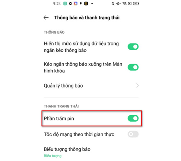 Cách hiển thị phần trăm pin trên OPPO (2) 