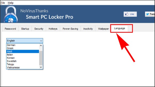 Thay đổi hiển thị ngôn ngữ