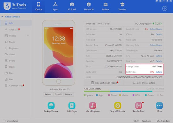 Sử dụng phần mềm 3uTools trên máy tính