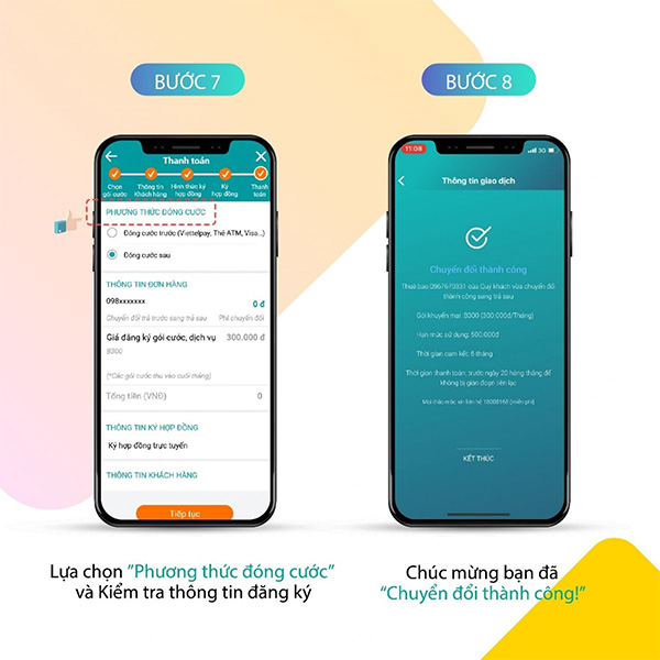 Chuyển đổi từ thuê bao trả trước sang trả sau Viettel (3)