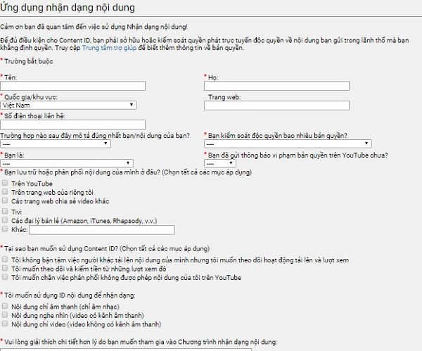 cách tạo bản quyển video Youtube