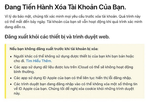 Cách xoá tài khoản iCloud vĩnh viễn (5) Cách xoá tài khoản iCloud vĩnh viễn (5)