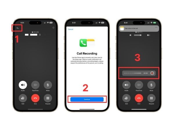ghi âm cuộc gọi trên iphone