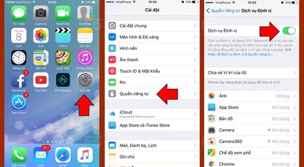 Tắt dịch vụ định vị khi không cần thiết để tiết kiệm dung lượng 3G trên iPhone