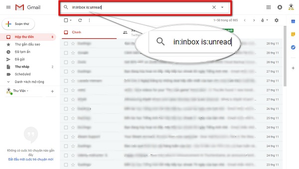 xoá toàn bộ email chưa đọc trong Gmail