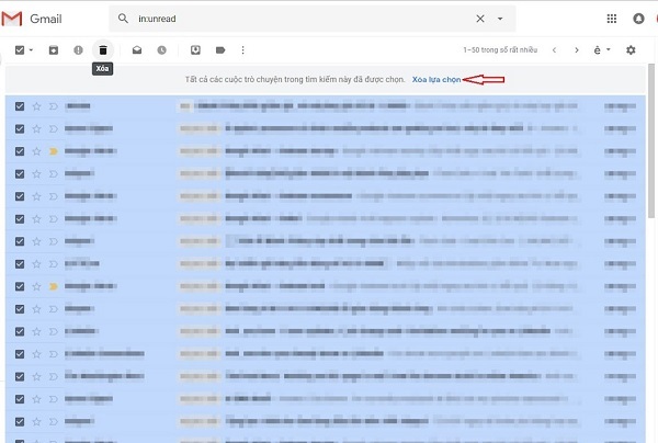 xoá toàn bộ email chưa đọc trong Gmail (3)