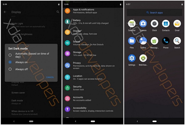 Chế độ Dark Mode được áp dụng trên hầu hết các ứng dụng của Google có sẵn và các ứng dụng tải về của bên thứ 3 Chế độ Dark Mode được áp dụng trên hầu hết các ứng dụng của Google có sẵn và các ứng dụng tải về của bên thứ 3