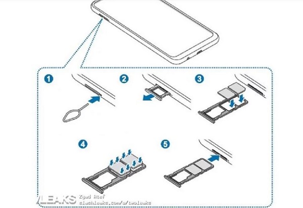 Cạnh trái Galaxy M10 tích hợp khay đựng sim Cạnh trái Galaxy M10 tích hợp khay đựng sim