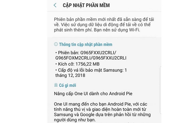 Cách cập nhật One UI trên Galaxy S9