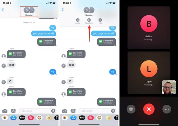 2. Sử dụng Facetime nhóm bằng ứng dụng tin nhắn