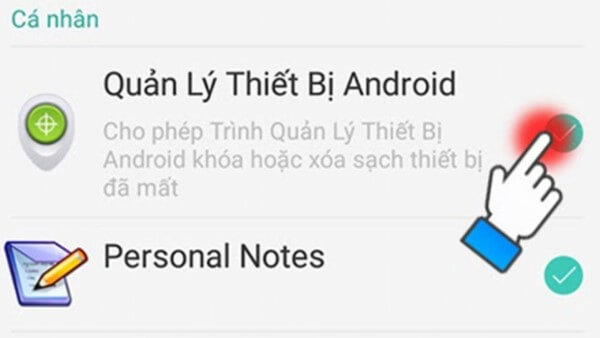 Chọn “Quản lý thiết bị Android”