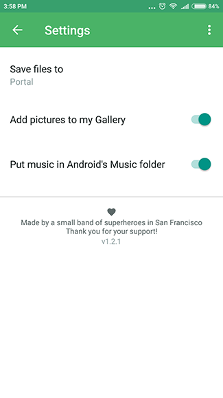 Bạn có thể thay đổi nơi lưu trữ file cũng như tắt tự động lưu ảnh và nhạc