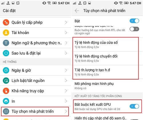 Kích hoạt tính năng “Tăng tốc 2D bằng GPU”