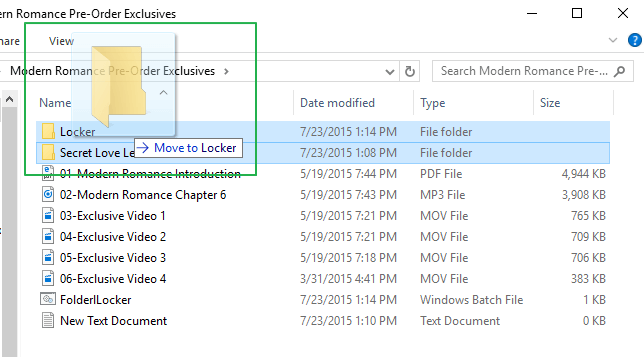 Di chuyển các file cần bảo vệ vào thư mục Locker