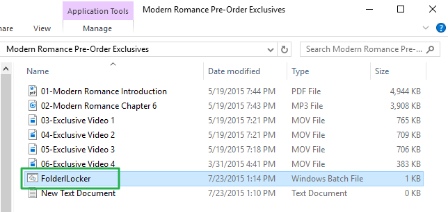 Mở file “FolderLocker”