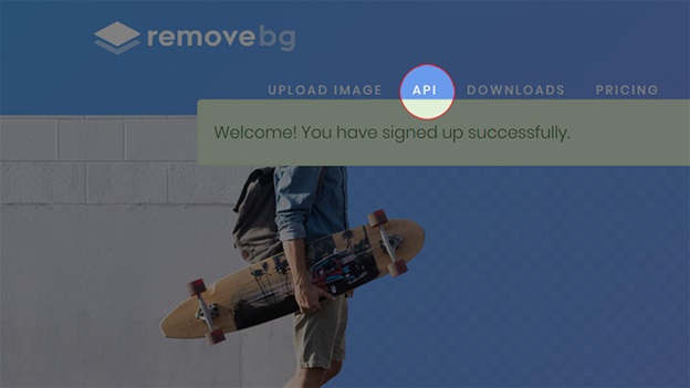 Hệ thống báo đăng nhập thành công – Tiếp tục chọn mục API trên website