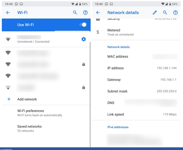 Tìm địa chỉ IP trên smartphone Android