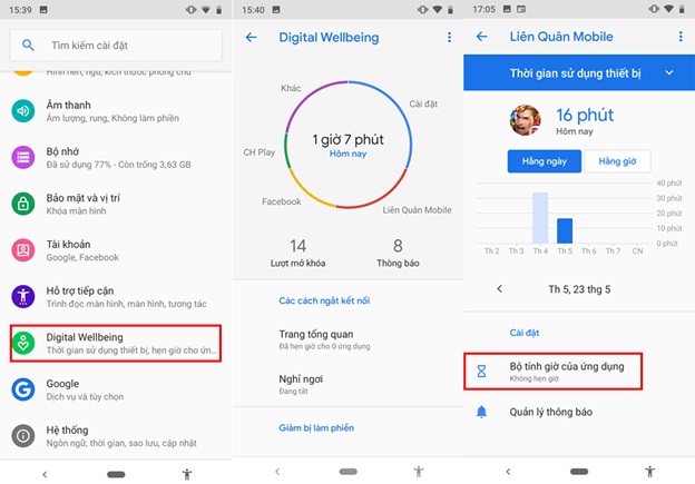 Digital Wellbeing giúp quản lý thời gian ứng dụng trên điện thoại