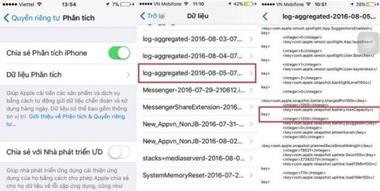 Chọn dữ liệu phân tích > tìm và mở file “log-aggrgated-XXX.ips”, trong đó XXX là ngày tháng năm gần nhất 