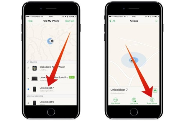 Chọn Lost Mode để xóa nhanh các dữ liệu bên trong thiết bị của bạn