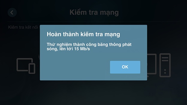 Thông báo sau khi kết nối thành công