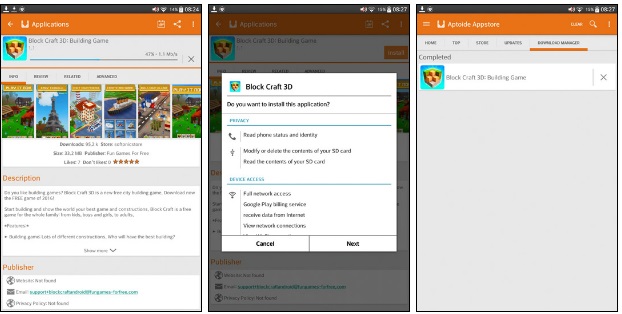 Aptoide có tốc độ tải nhanh và quản lý file tải dễ dàng