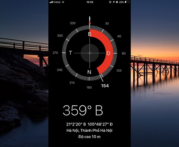 Sử dụng La bàn rất tiện dụng trên iPhone
