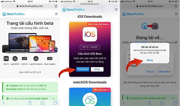 Cách cài đặt iOS 13 không cần máy tính