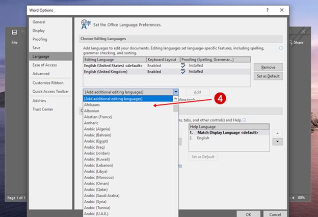 Nhấn chọn Add additions editing languages rồi chọn ngôn ngữ bạn mong muốn