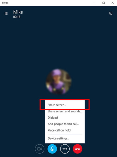 Hướng dẫn cách chia sẻ màn hình máy tính qua Skype