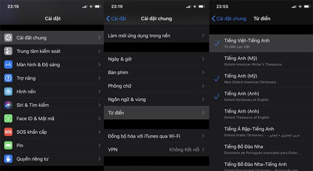 Cách kích hoạt từ điển Tiếng Việt trên iOS 13