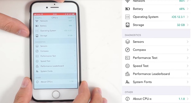 CPU-X hỗ trợ kiểm tra các thông số khác trên iPhone