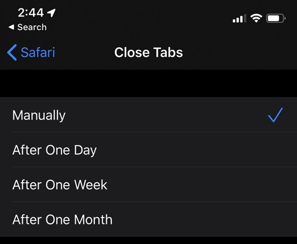 Đóng Tab trên Safari tự động 