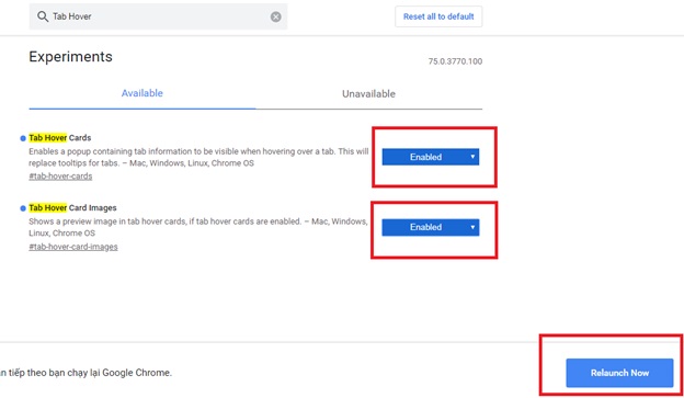 Cách kích hoạt Tab Preview trên Chrome – Bước 4