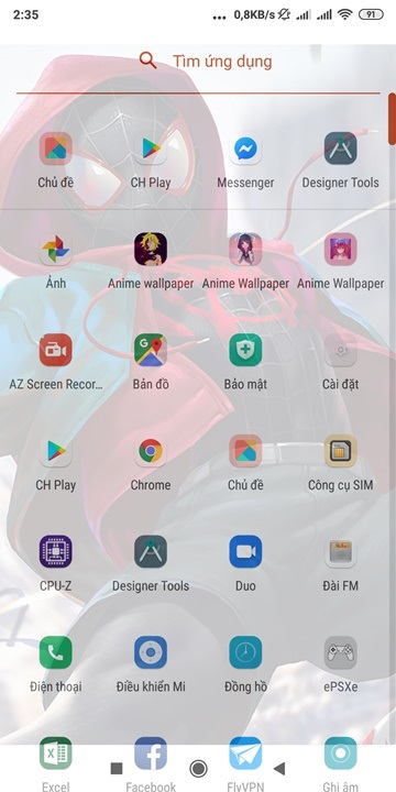 Và đây là kết quả sau khi tạo hình nền trong suốt trên Android 