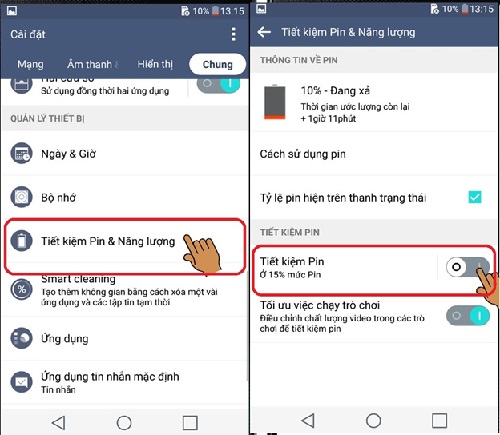 Tính năng tiết kiệm pin trên smartphone của LG sẽ giúp bạn cải thiện thời gian sử dụng thiết bị được lâu hơn