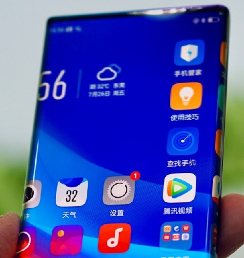 Ảnh cận cảnh màn hình Waterfall Screen của OPPO