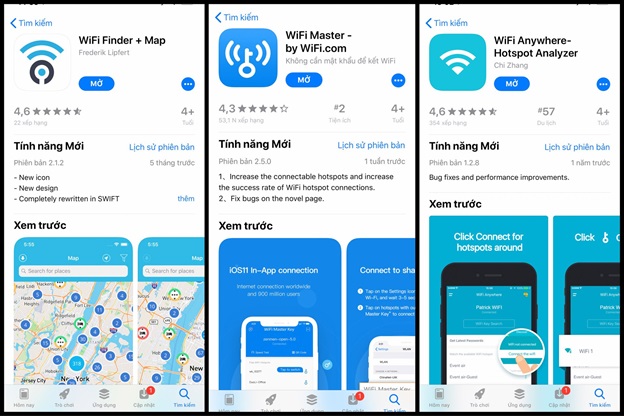 Ứng dụng tìm kiếm wifi