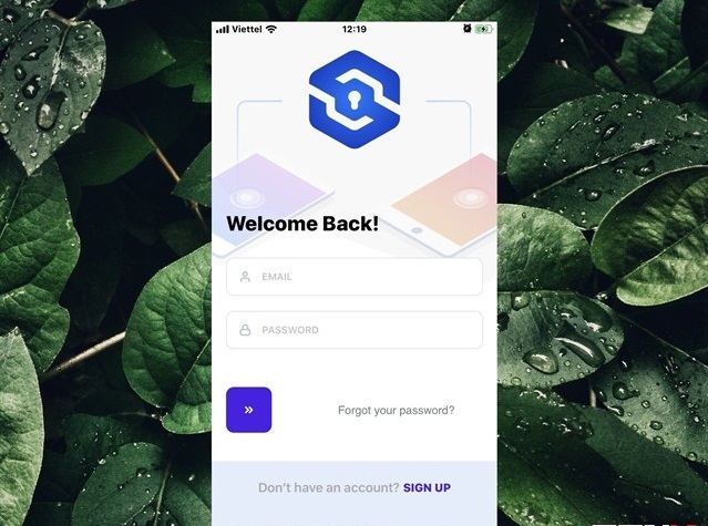 Ứng dụng yêu cầu bạn đăng nhập tài khoản hoặc đăng ký mới
