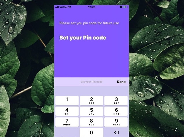 Nhập mã bảo mật ứng dụng