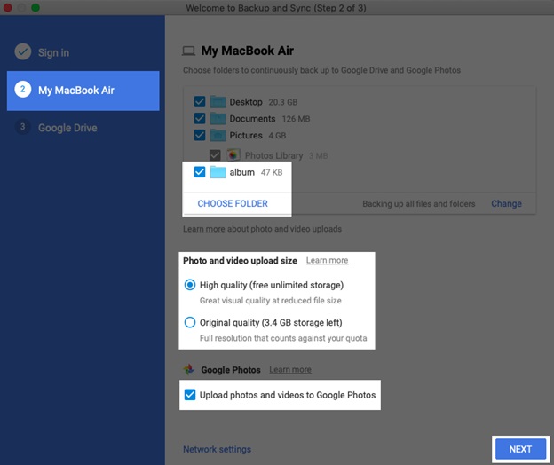 Upload ảnh lên Google Photos