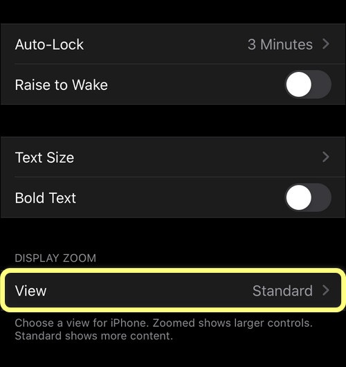 Chọn xem chế độ thu phóng màn hình