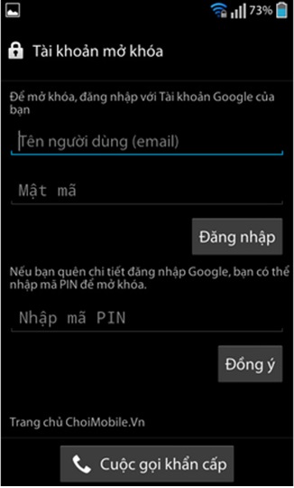 Nhập địa chỉ mail và mật khẩu tài khoản Google trên máy hoặc nhấn mã pin và đồng ý