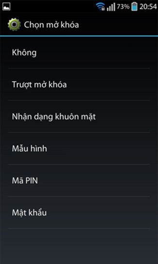 Màn hình sẽ xuất hiện các tùy chọn đổi mật khẩu