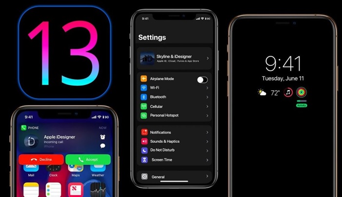 Giao diện màn hình chế độ Dark Mode độc đáo trên iOS 13
