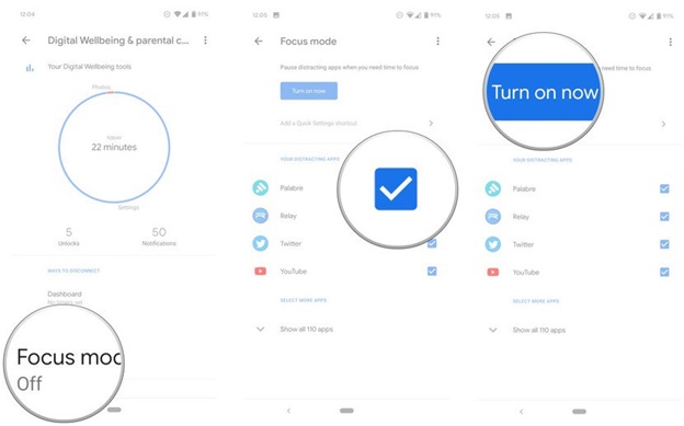 Kích hoạt Focus Mode